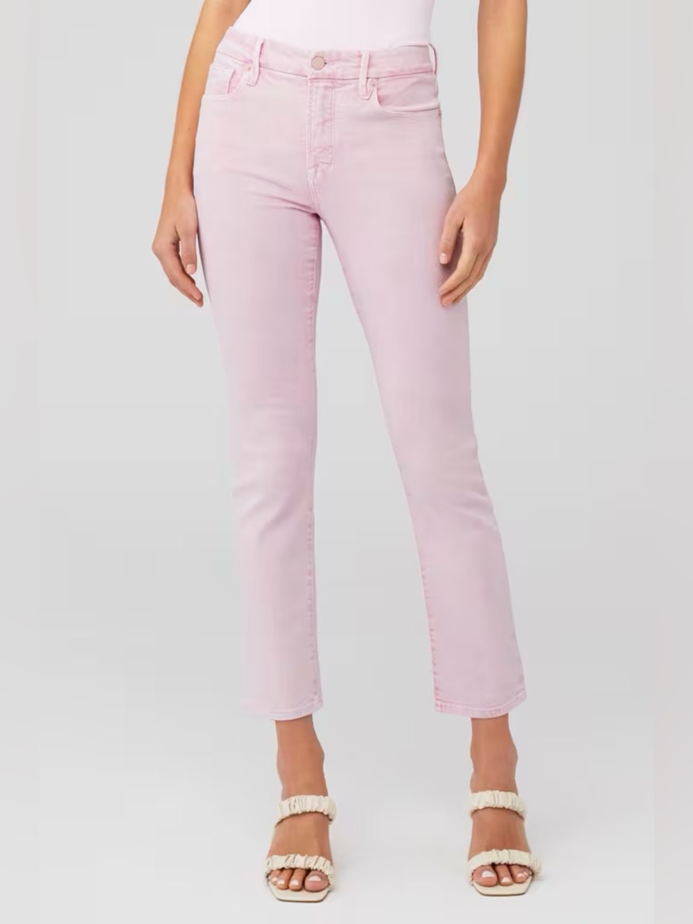 Good American Pastel‎ Pink Straight Leg Jeans